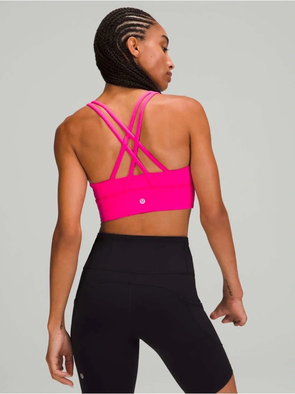 Lululemon Energy Longline Bra Medium Support, B–D Cups in Sonic Pink size 10